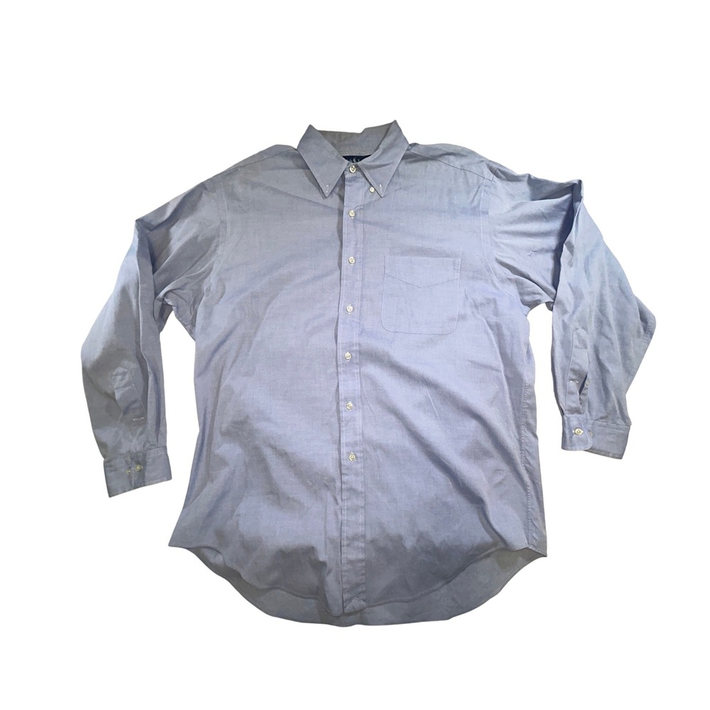 Ralph Lauren Yarmouth Mens 16.5 34/35 Blue Pinpoint Oxford Button Down Shirt